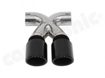 Porsche 981 Double End Tailpipe "X" Version glossy black