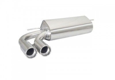 BMW F30 F31 328i F35 328Li F32 F33 428i N20 N26 incl xDrive Stainless steel rear silencer with round tail pipe 2x80 mm staggered
