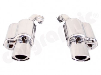 Audi RS6 4F C6 Sport Rear Mufflers with 2 x Oval tailpipes