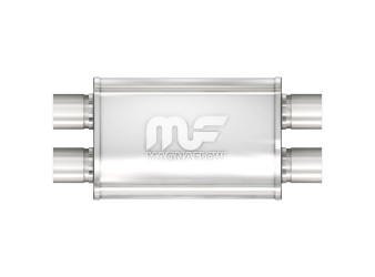 Dual/Dual 2.25" pipe 14" x 9" X 4" Oval Straight Through Performance Muffler